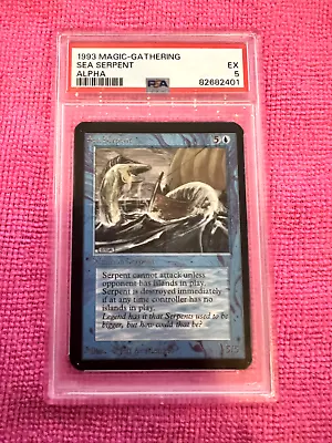 Magic The Gathering MtG Alpha Sea Serpent PSA Graded 5 • $34.99