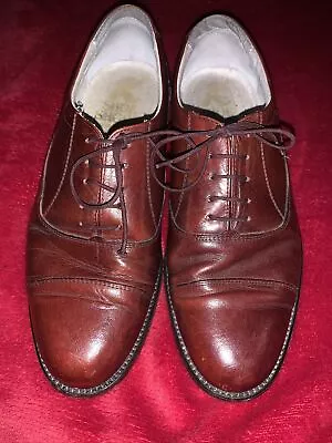 Mens K’s Shoes Reddish Brown Leather Derby UK 7.5 Made In Italy - Good Used • £5.99