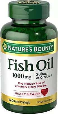 $16.33 • Buy Nature's Bounty Omega-3 Fish Oil 1000 Mg Softgels 120 Soft Gels Each