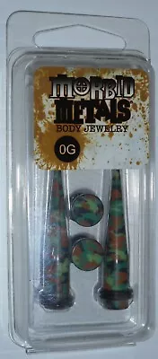 Morbid Metals Body Jewelry 0G Acrylic Color TPL Green Camo Spikes • $8.95