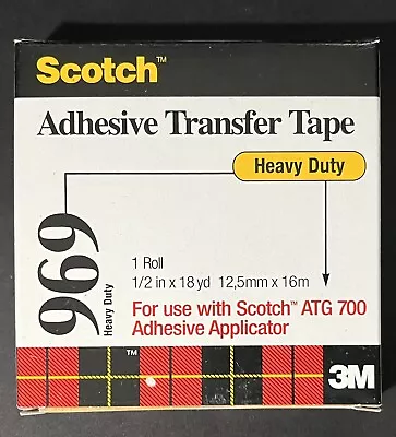 Scotch ATG Adhesive Transfer Tape 969 Clear 1/2 In X 18 Yd 5 Mil • $1.99