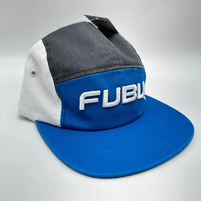 VTG FUBU Adjustable Sport Hat Cap Blue Color Block 90s Urban Blue Gray White • $14.97