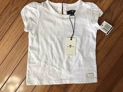 New 7 For All Mankind Toddler Classic Shirt Size 2T  Keyhole White (G12-11) • $9.95