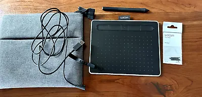 Wacom Intuos Wireless Graphics Drawing Tablet Small With Nibs And Case • $50