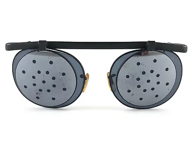 Vintage Issey Miyake Flip Up Dotted Japan Silver Mirror Round Sunglasses 1986 • $9999