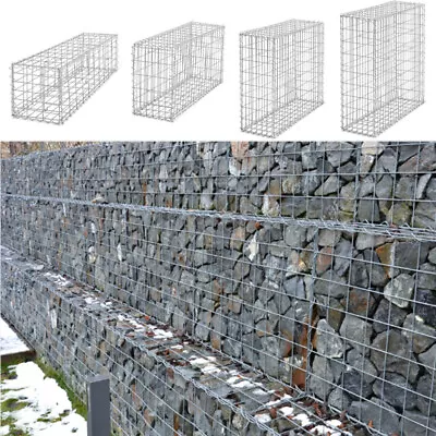 4 Sizes Gabion Stone Basket Retaining Wall Garden Wire Cage Fench Privacy Fench • £32.95