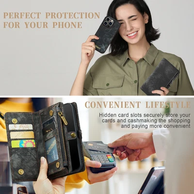 $26.97 • Buy Lanyard Stand Magnetic 2-in-1 11-card Wallet Case For IPhone 14 13 12 11 XR 7 SE