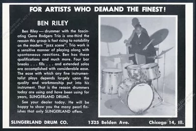 1959 Ben Riley Photo Slingerland Drums Drum Set Kit Vintage Print Ad • $9.99