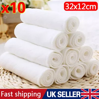 10pcs Large Baby Muslin Cloth Muslin Nappy Wash Cloths Burp Cloths 32*12cm UK • £4.99