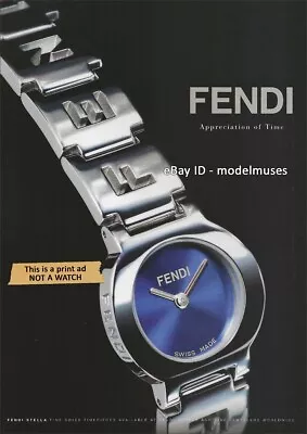 Vintage FENDI Watches 1-Page Magazine PRINT AD Fall 1998 Stella • $7