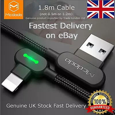 Mcdodo Cable Iphone 8 Usb 7 Charger Charging 12 11 X 6 6s Fast Data Apple L Fast • £5.98