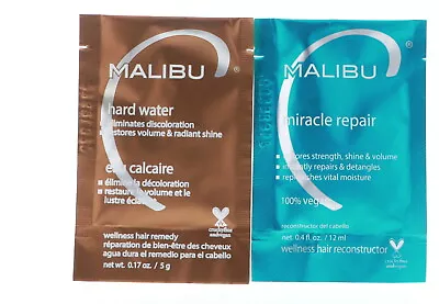 Malibu Hard Water Natural Wellness 0.17oz Miracle Repair Treatment 0.4 Oz Set • $11.09