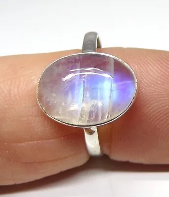 Handmade 925 Sterling Silver 15 X 11 Mm Oval Rainbow Moonstone Ring Size G To Z1 • $29.76