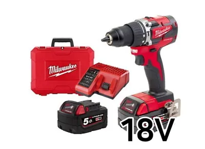 Milwaukee M18 CBLPD BL 2x5.0Ah 1800Rpm 27000Bpm 60Nm Keyless 13mm Charger_220V • $449