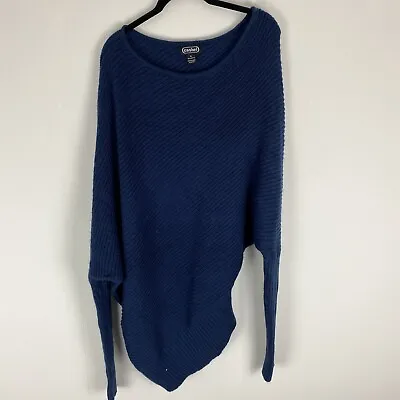 Cashel Off The Shoulder Chunky Knit Blue Jumper XL • £45