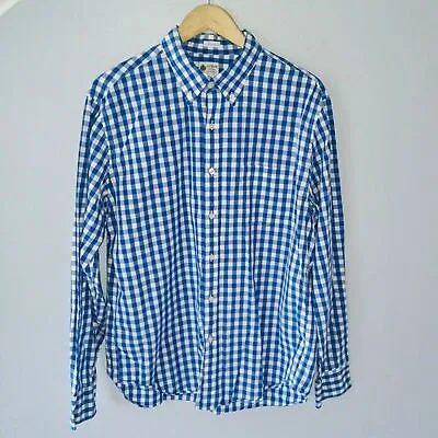 J. Crew Large Shirtings Button Down Oxford Shirt-Tailored Fit-Blue Gingham • $15.99