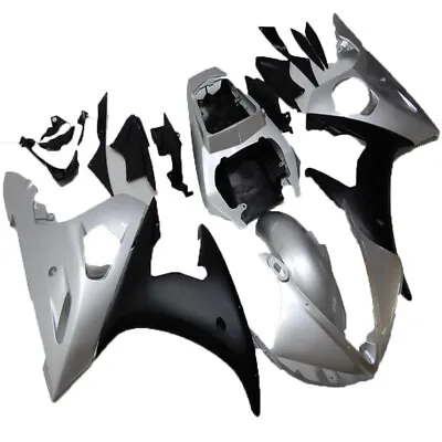 $469.99 • Buy Plastic Fairing Fit For YAMAHA 2003-2005 YZF R6 Injection Silver Black Body N004