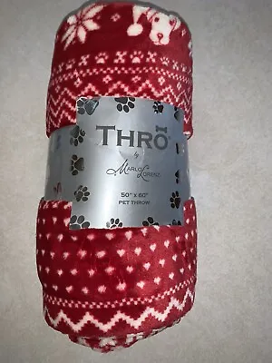 Thro By Marlo Lorenz Pet Throw Super Soft  50  X 60  Red Blanket Christmas New • $29.99