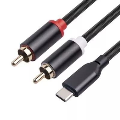 USB Type-C To 2 RCA Audio Cable USB-C To 2RCA Jack Converter Cord 1M/2M OZ • $14.95