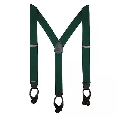 New CTM Men's Elastic Button End Dress Suspenders With Silver Hardware • $20.94