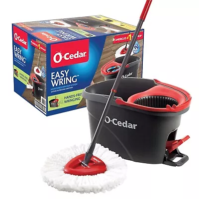 O-Cedar EasyWring Microfiber Spin Mop Bucket Floor Cleaning System Red Gray • $30.75