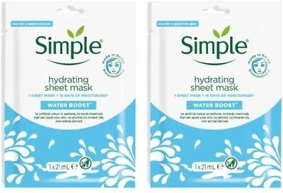 Simple Water Boost Sheet Mask (2 Pack) • £6.99