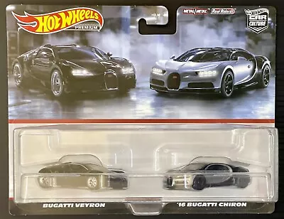 Hot Wheels 2024 Premium Twin Pack - Bugatti Veyron & '16 Bugatti Chiron - Sealed • $32.75