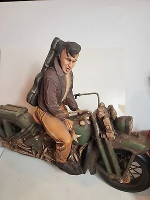 Huge 10+ Lb Elvis Motorcycle Statue Figure Guitar Memphis Rare Vintage Antique  • $444.12