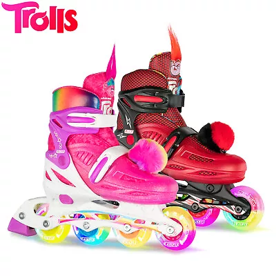 Crazy Skates TROLLS Size Adjustable Roller Inline Blades With 8x Light Up Wheels • $149.95