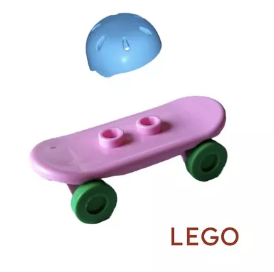 LEGO FRIENDS Minifigure Accessories Pink Skateboard & Blue Helmet • $8.99