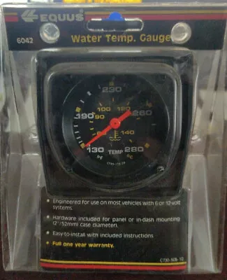 $21.95 • Buy Equus  #6042 Aviation Style WaterTemputure Gauge2  Black Electric