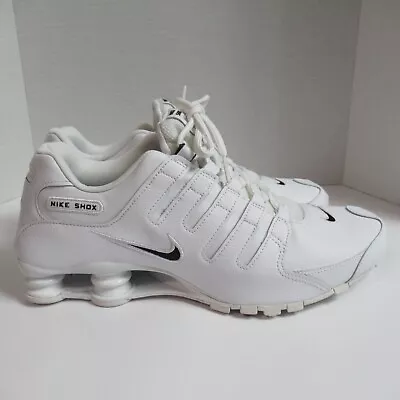 Nike Shox NZ Sneakers Mens Size 11 White Leather Running Shoes 501524-106 RARE • $199