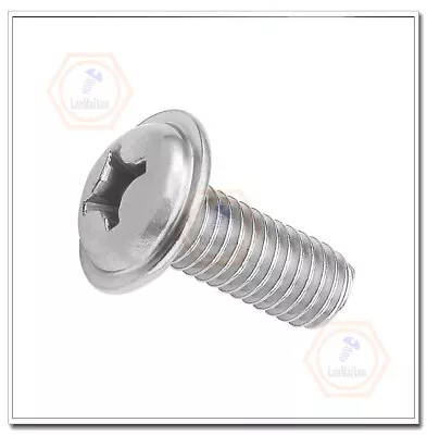 M2 M2.5 M3 M4 M5 M6 304 Stainless Flanged Phillips Cross Pan Head Machine Screws • $5.44