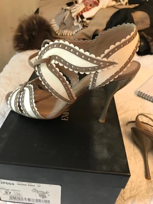 £45 • Buy Emporio Armani Taupe/white Patent Shoes Size 37, Worn Once