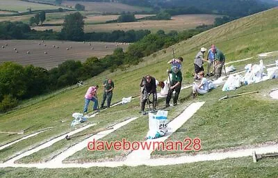 Photo  Cerne Abbas Giant Renovation (4) Renovation Work Taking Place On The Ribs • £1.70