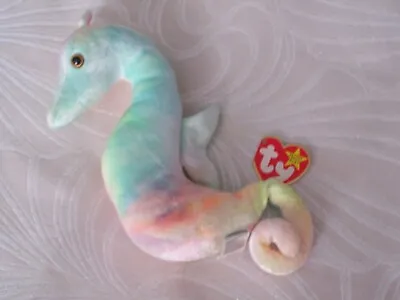 TY Beanie Babies Neon The Sea Horse 1999 With Detached Tag VGC Born 1.4.1999 • £6