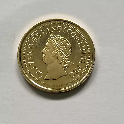 Cromwell 50 Shillings  9 Ct Gold With COA 3.2 Grams Hallmarked Modern Strike. • £70