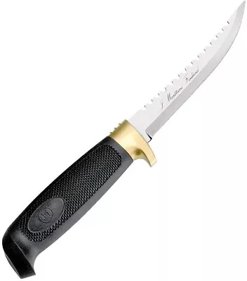 Marttiini Fisherman's Knife 4.25  Stainless Steel Blade Textured Rubber Handle • $35.99