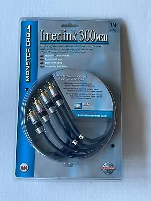 Monster Cable Interlink 300 MKII 1M/RCA Audio Cable New Factory Sealed 3.3ft. • $18