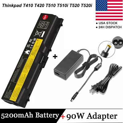 Battery+Charger For Lenovo Thinkpad T410 T420 T510 T520 SL510 W510 W520 E40 E50 • $25.99