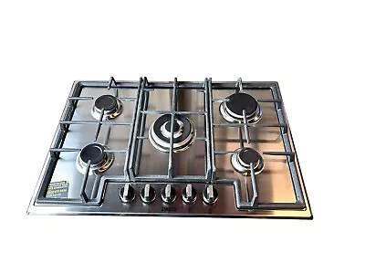 73 Zanussi ZGNN755X Built In 74cm 5 Burners Gas Hob Stainless Steel • £214.99