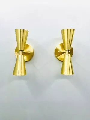 Mid Century Wall Sconce Pair Wall Light Lamp Handmade Brass Modern Style • $109.14