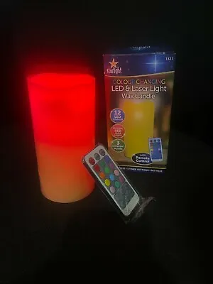 £4.99 • Buy Colour Changing Led & Laser Light Wax Candle With Remote Control 12 Led Colours