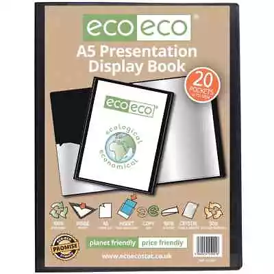 A5 Presentation Display Book 20 Pockets To View Eco 001 • £3.99