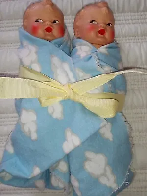 2 Vintage 1950s Rubber Baby Dolls 10” Side Glancing  Twins • $32