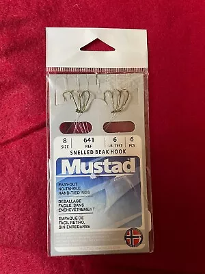 Mustad Snelled Beak Hook Size 8 - 6LB. TEST • $3