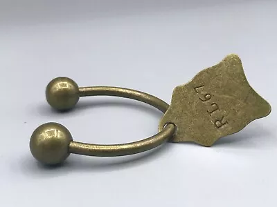 Polo Ralph Lauren Brass Barbell RL67 Tag Plaque Keychain Key Fob NWOT • $54.95