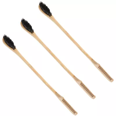  Eyebrow Comb With Wooden Handle Lash Applicator Tools Makeup Bamboo • £6.87