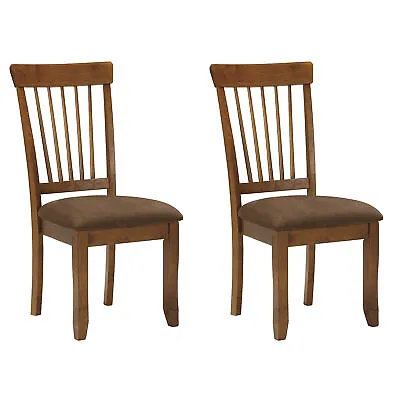 Signature Design By Ashley Rustic Dining Chair W Cushions Set Of 2 Brown • $145