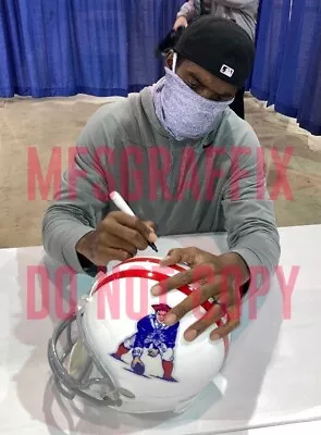 $200 • Buy Randy Moss Signednew England Patriots Full Size Replica Helmet Jsa Auth